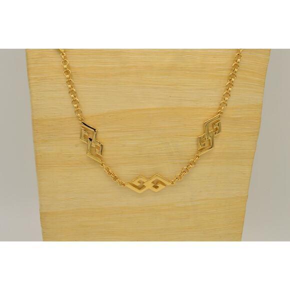 Givenchy Vintage Necklace Logo Linked GG Chain Gold Station 30" Signed NOS Bin2C - Picture 9 of 12